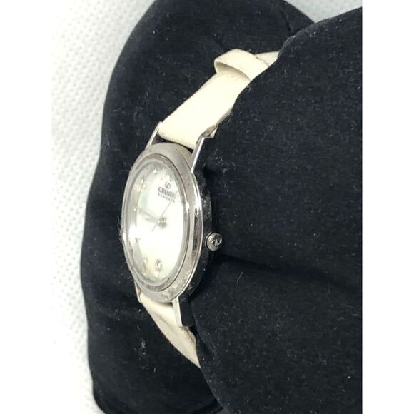 green Lo23SSLW Womens White Leather Analog Mother Of Pearl Dial Wrist Watch HG91 - Picture 3 of 9